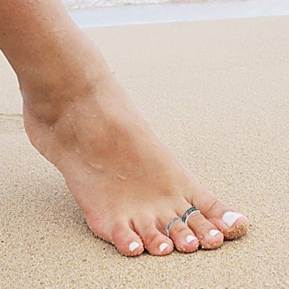 Silver Boho Adjustable Open Toe Rings - Set of 30 - Picture 10 of 10